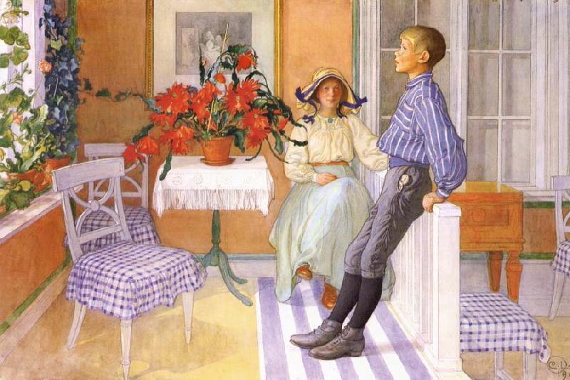 Carl Larsson Brother and Sister oil painting image